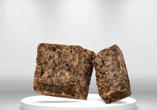 African black soap from lyons choice woocommerce store displayed on center stage with lightening coming from above and the background is white on the home page of woocommerce store lyons choice